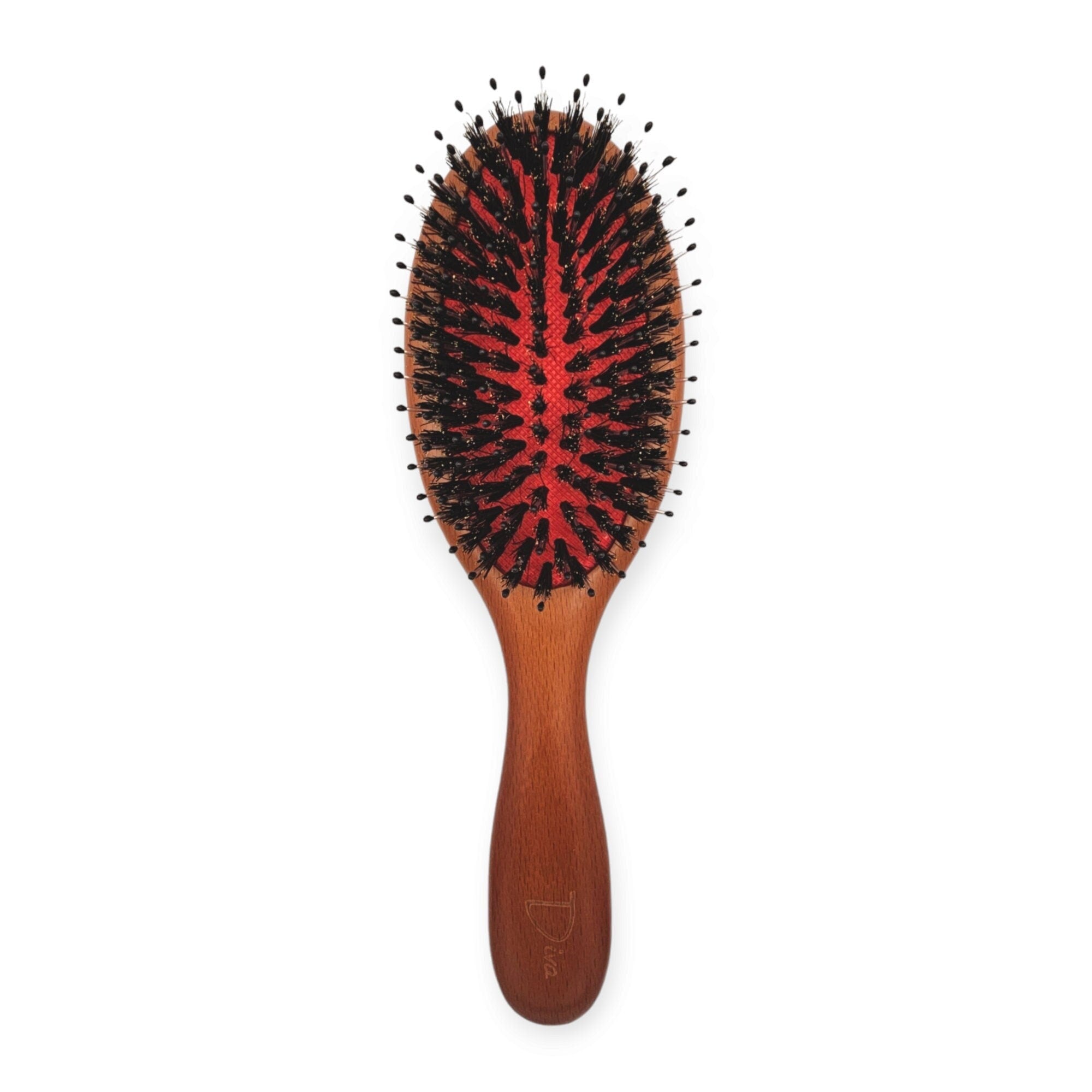 Diva Medium Mixed Boar Bristle Brush | Natural Bristles | Detangling, Smoothing & Massages Scalp | For Medium Hair | Environment-Friendly