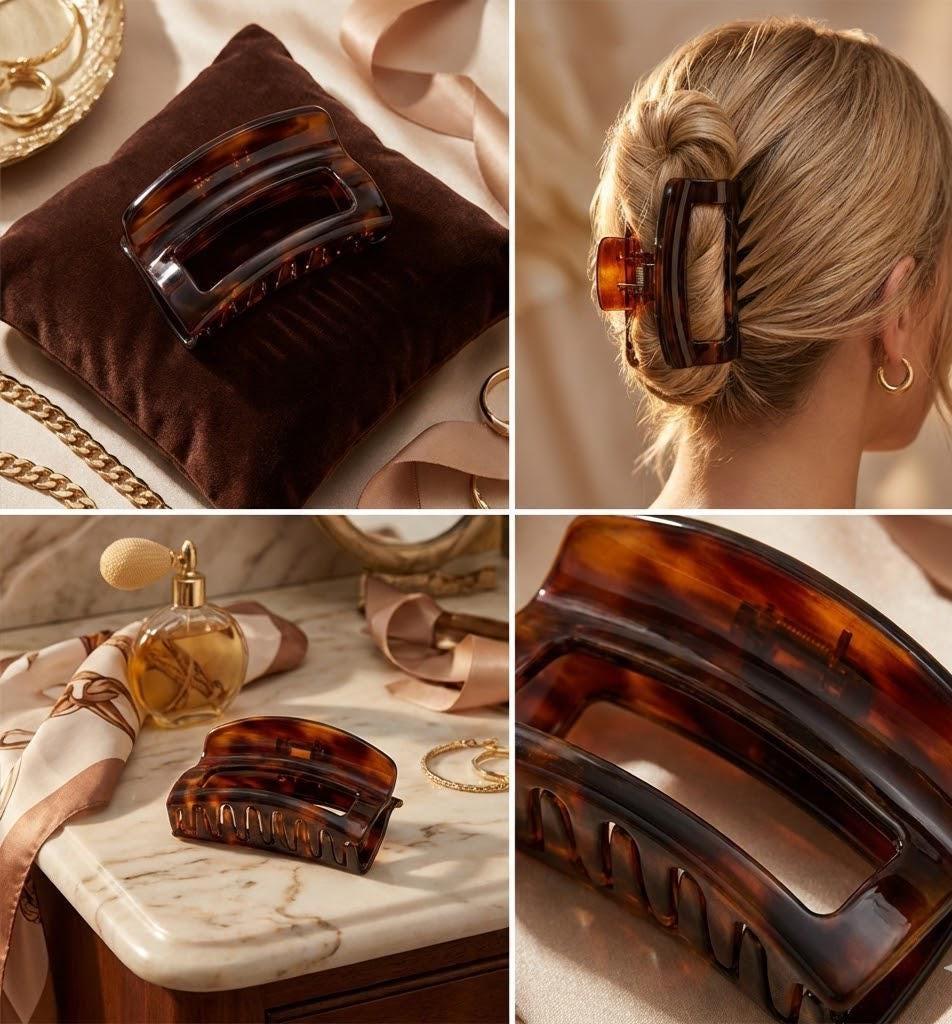 Tortoiseshell Acrylic Claw Clip | Korean Luxury Hair Accessories