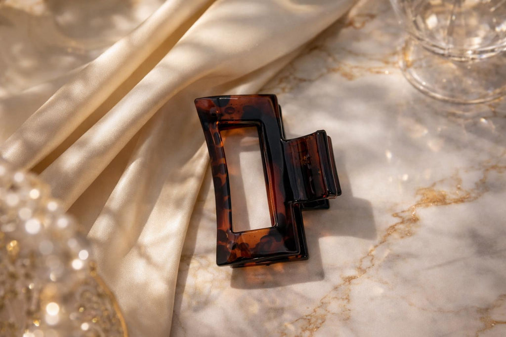 Minimalist Hair Claw Clip, Tortoise Shell, South Korean Design
