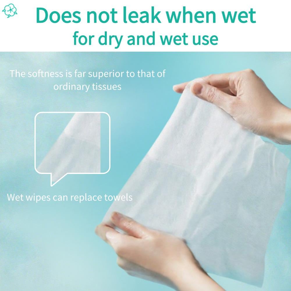 Biobased Face Towels XL: Ultra Soft Disposable Makeup Remover Wipes, 50 Count