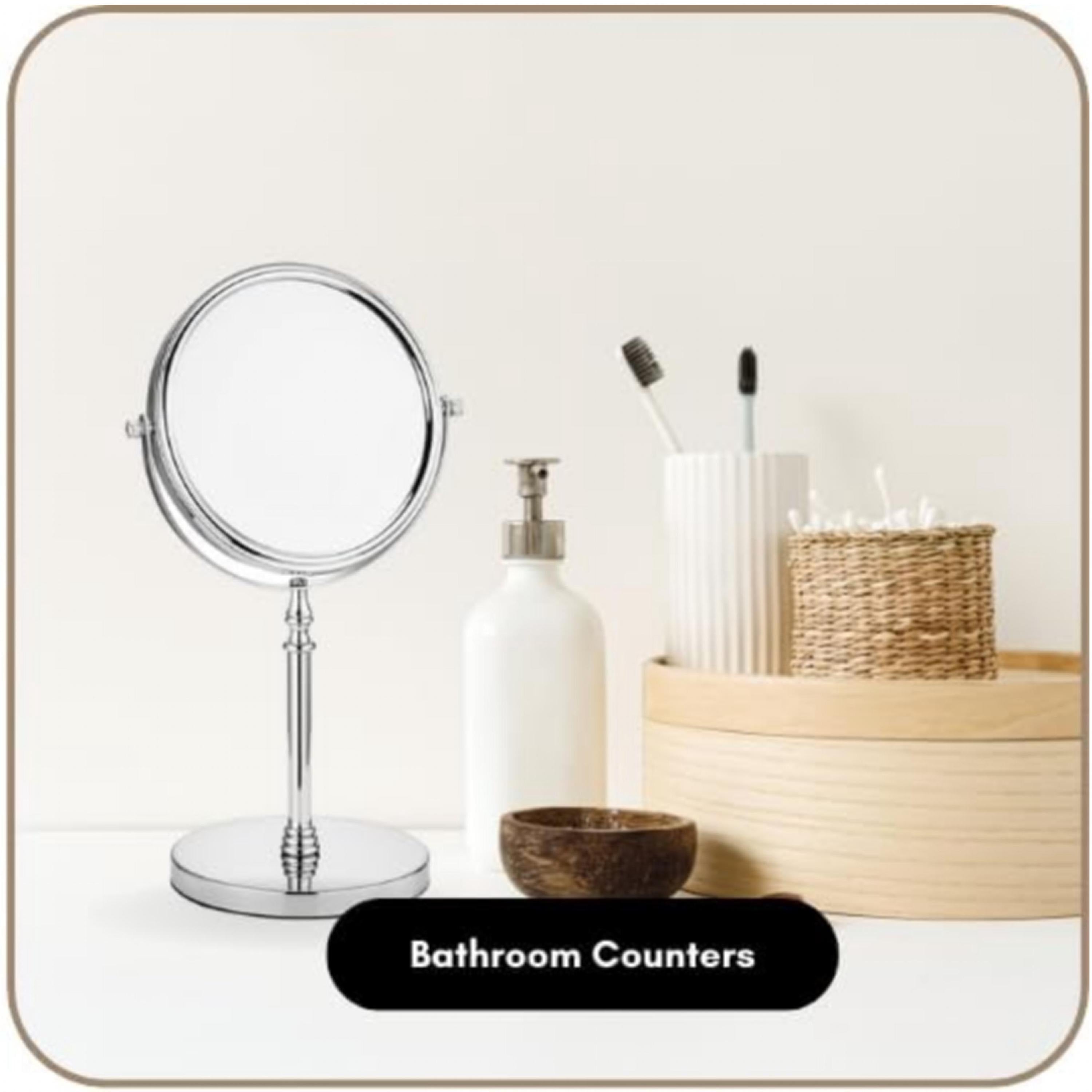 Chrome Double-Sided Magnifying Makeup Mirror | Freestanding Vanity
