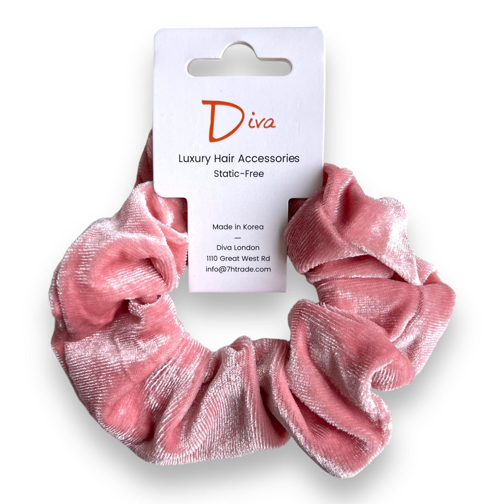 Blush Pink Velvet Scrunchie | Thick Hair, Hand-Sewn